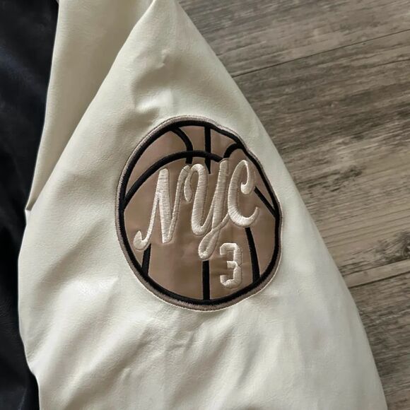 Vintage Starbury Leather Bomber Jacket Size XL Stephon Marbury NYC - Picture 4 of 10